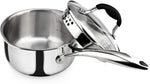 Load image into Gallery viewer, AVACRAFT Top Rated Tri-Ply Stainless Steel Saucepan with Glass Strainer Lid, Two Side Spouts, Ergonomic Handle (Tri-Ply Full Body, 1.5 Quart)

