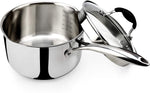 Load image into Gallery viewer, AVACRAFT Top Rated Tri-Ply Stainless Steel Saucepan with Glass Strainer Lid, Two Side Spouts, Ergonomic Handle (Tri-Ply Full Body, 3.5 Quart)
