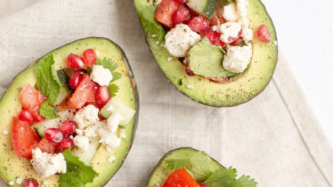 Baked Avocado with Tomato and Zucchini