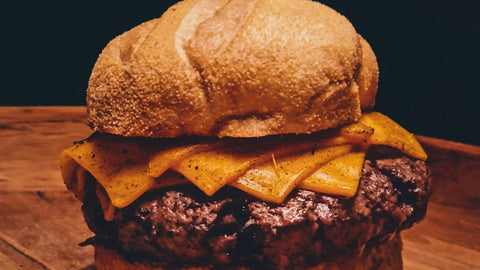 Cheesy Grilled Beef Chuck Eye Steak Burger