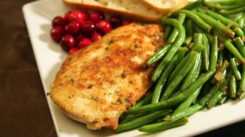 Fried Turkey Breast with Stir Fried Green Beans