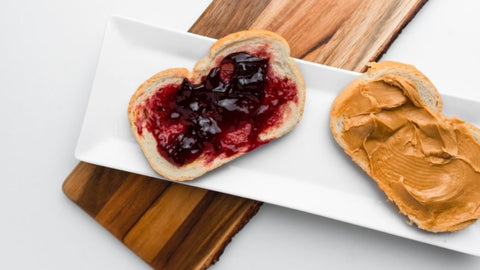 Peanut Butter and Strawberry Jam Sandwich