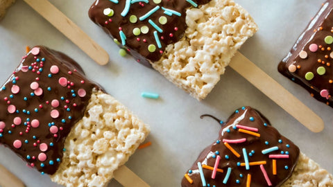 Chocolate-dipped rice Krispies