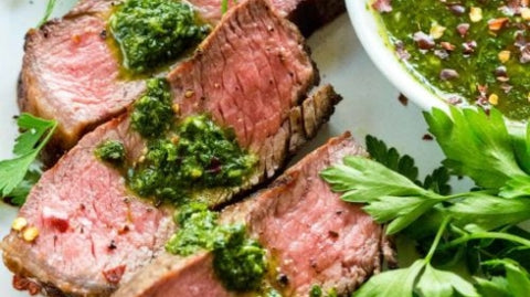 Strip Steak with Chimichurri Sauce