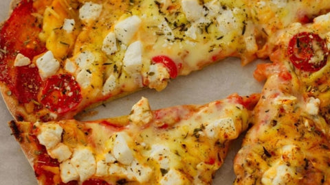 Thin Crust Cheesy Vegan Tofu Pizza