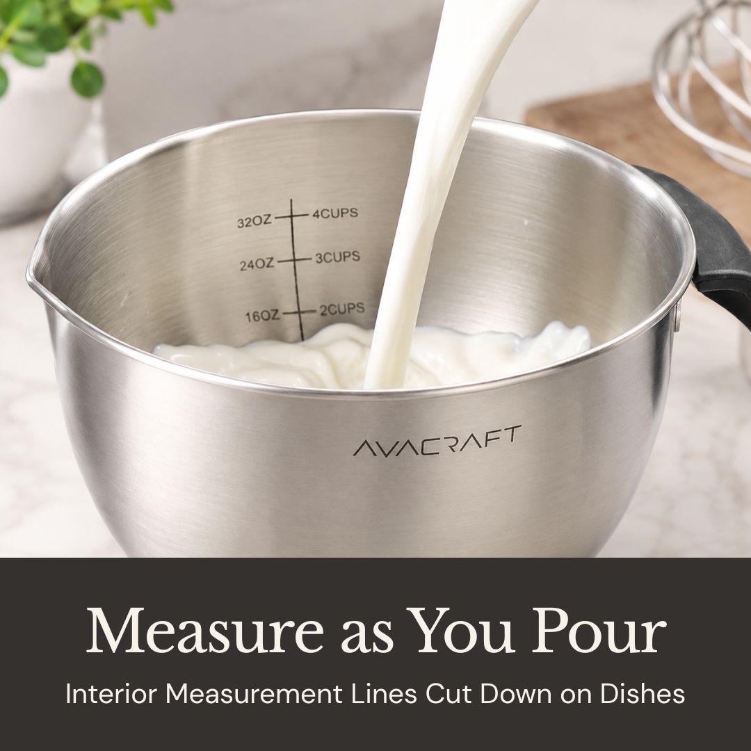 GripMix™ Stainless Steel Mixing Bowl Set – AVACRAFT