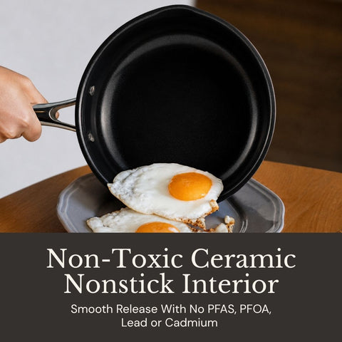 Non-Toxic Ceramic Nonstick Frying Pan with Lid