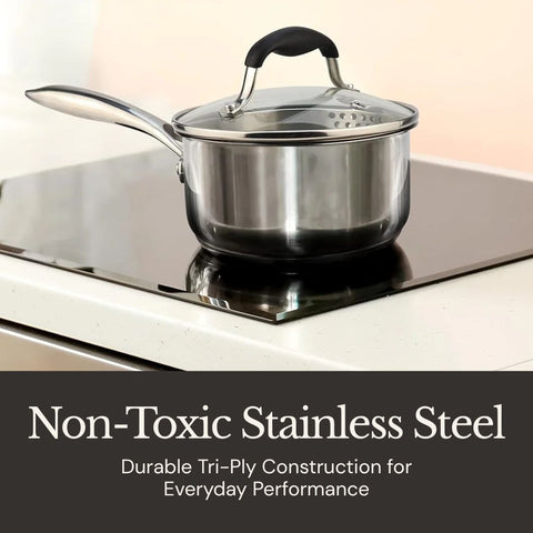 Essential Stainless Steel Saucepan (Tri-Ply)