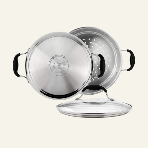 3 Piece Stainless Steel Steamer Cooking Pot Set