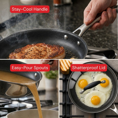 Non-Toxic Ceramic Nonstick Frying Pan with Lid