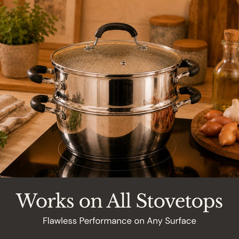 AVACRAFT Signature Stainless Steel Steamer Cooking Pot Set (5-Ply)