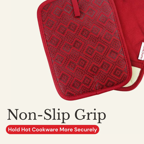 Silicone Grip Pot Holders (Cotton Twill, 2-Pack)