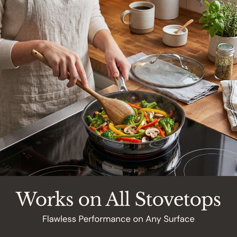 Non-Toxic Ceramic Nonstick Frying Pan with Lid