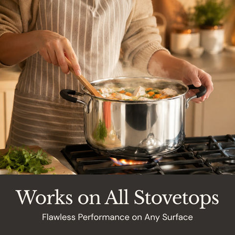 AVACRAFT Signature Stainless Steel 6 QT Stockpot with Strainer Lid (5-Ply)