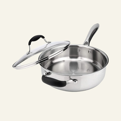 Tri-Ply Stainless Steel Saute Pan with Lid