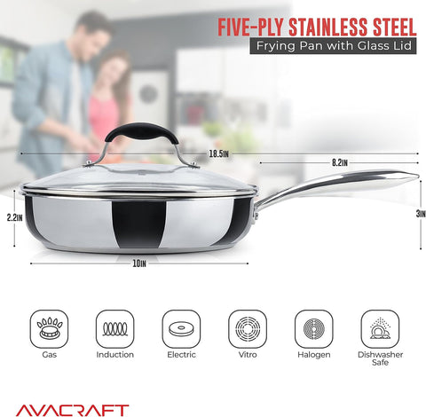 Five-Ply Stainless Steel Frying Pan 18/10