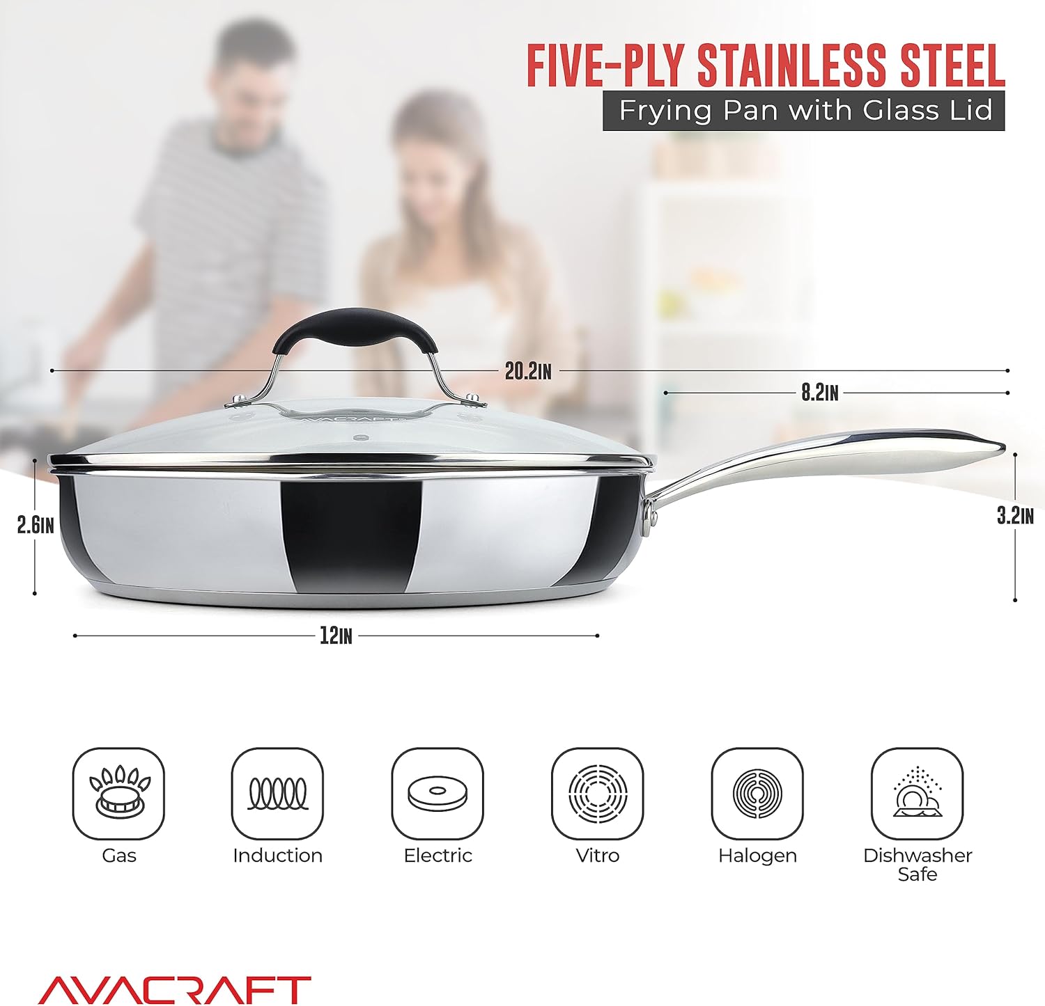 Five-Ply Stainless Steel Frying Pan 18/10 – AVACRAFT
