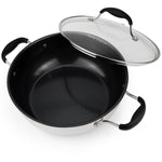 Load image into Gallery viewer, AVACRAFT 9 inch Nonstick Everyday Pan, Ceramic Multiclad Stainless Steel, 100% PTFE, PFOA Free, Ceramic Chef&#39;s Pan with Glass Lid, Kadai in Pots and Pans, 9 inch Everyday Pan
