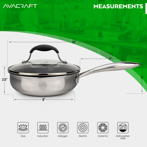 Ceramic Nonstick Frying Pan with Lid