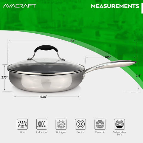 Ceramic Nonstick Frying Pan with Lid