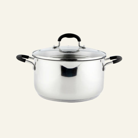 Stainless Steel Stockpot with Glass Strainer Lid