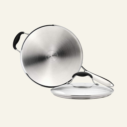 Tri-Ply Stainless Steel Saute Pan with Lid