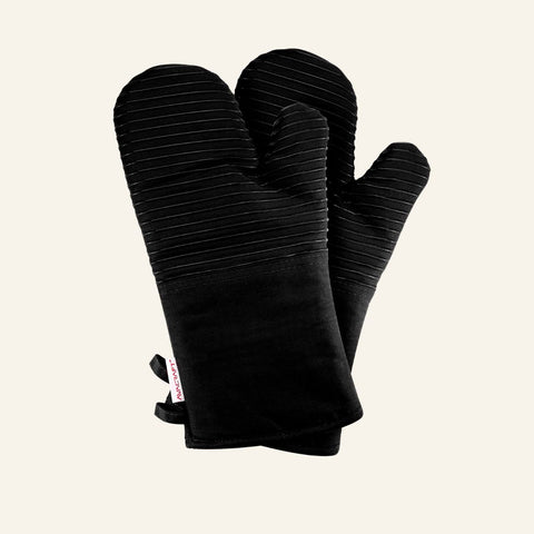 Silicone Grip Oven Mitts (Cotton Twill, 2-Pack)