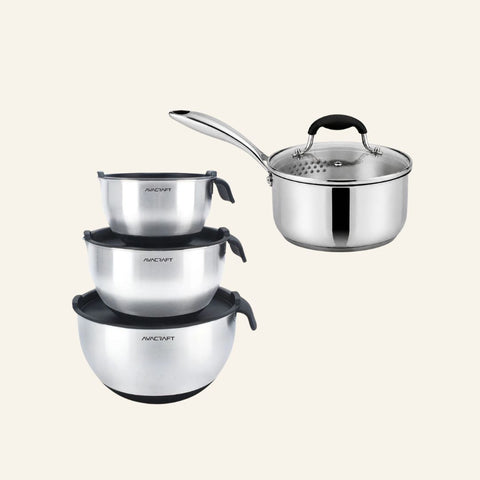Stainless Steel Stovetop Popcorn Set