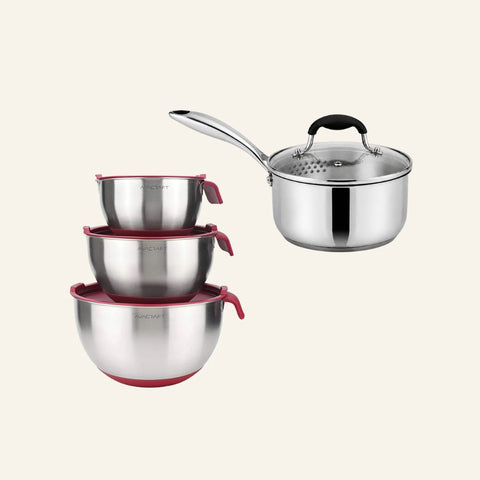Stainless Steel Stovetop Popcorn Set