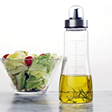 AVACRAFT Glass Oil Dispenser, Modern Olive Oil Dispenser Bottle, Measurement Marks, Oil and Vinegar Dispenser, 14.2 Oz (OC1)