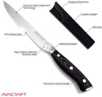 Load image into Gallery viewer, AVACRAFT Kitchen Utility Knife, High Carbon German 1.4116 Stainless Steel, Ergonomic Wooden Handle, Razor Sharp, 5inch Knife with Custom Storage Case
