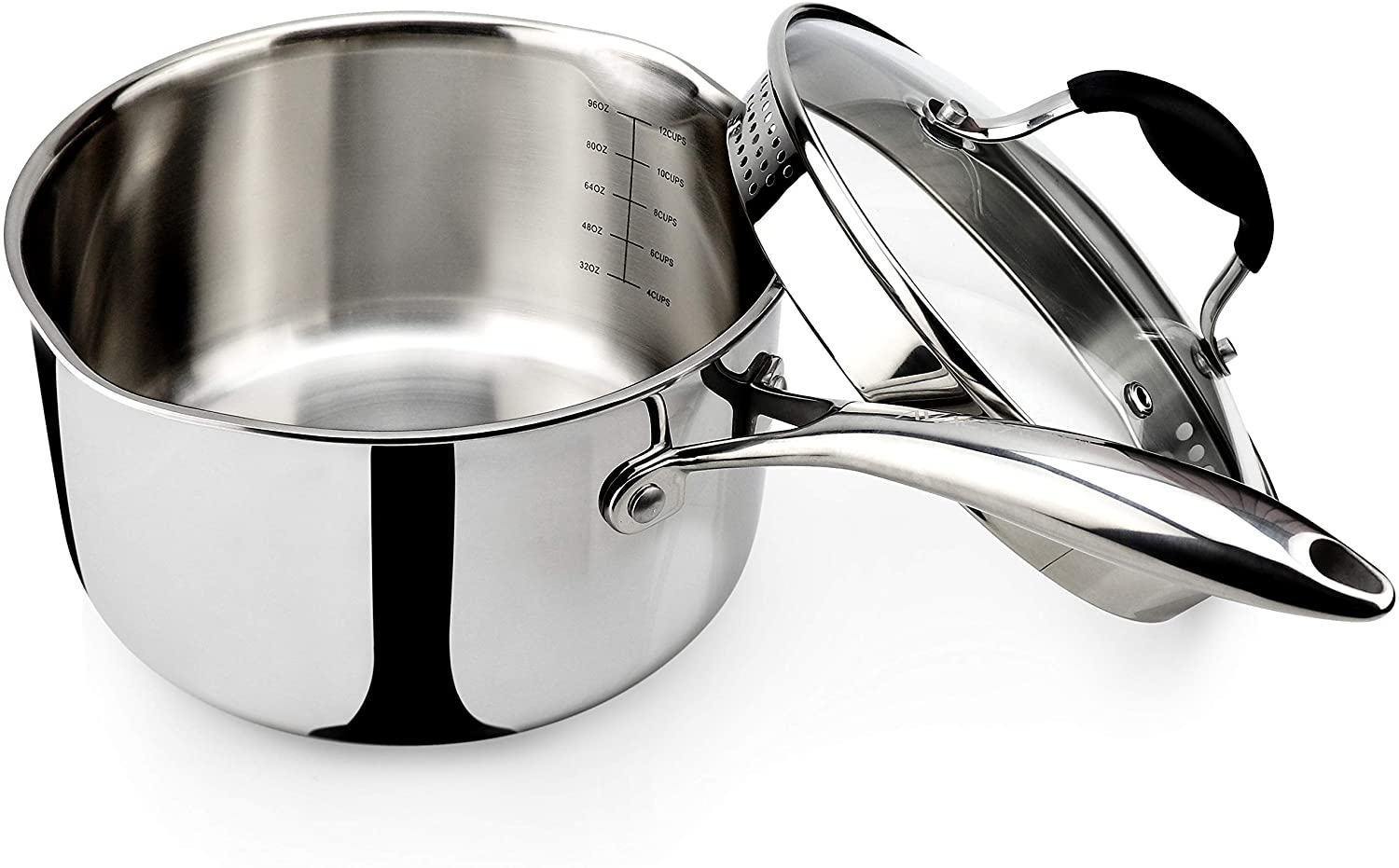 Wear-Ever Cookware 2 Qt Saucepan Cast Aluminum Frying Saute Pot Strainer  Lid 752