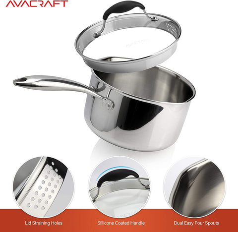 Tri-Ply Stainless Steel Saucepan