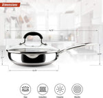 Load image into Gallery viewer, AVACRAFT 18/10 Stainless Steel Frying Pan with Lid and Side Spouts (Five-Ply Capsule Bottom, 10 Inch)
