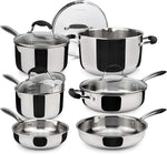 Load image into Gallery viewer, AVACRAFT 18/10 Stainless Steel Premium Multiclad Pots and Pans Set, 10-Piece Cookware Set
