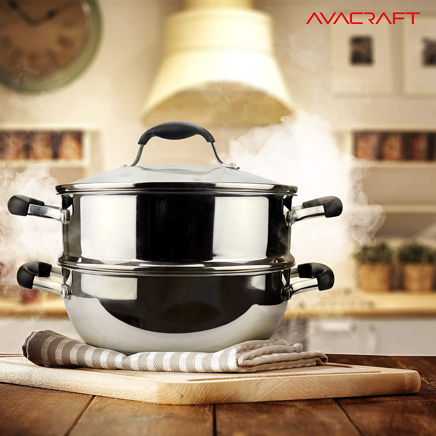 AVACRAFT 18/10 Stainless Steel Everyday Pan, Stir Fry Pan with