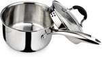 Load image into Gallery viewer, AVACRAFT Top Rated Tri-Ply Stainless Steel Saucepan with Glass Strainer Lid, Two Side Spouts, Ergonomic Handle (Tri-Ply Full Body, 2.5 Quart)
