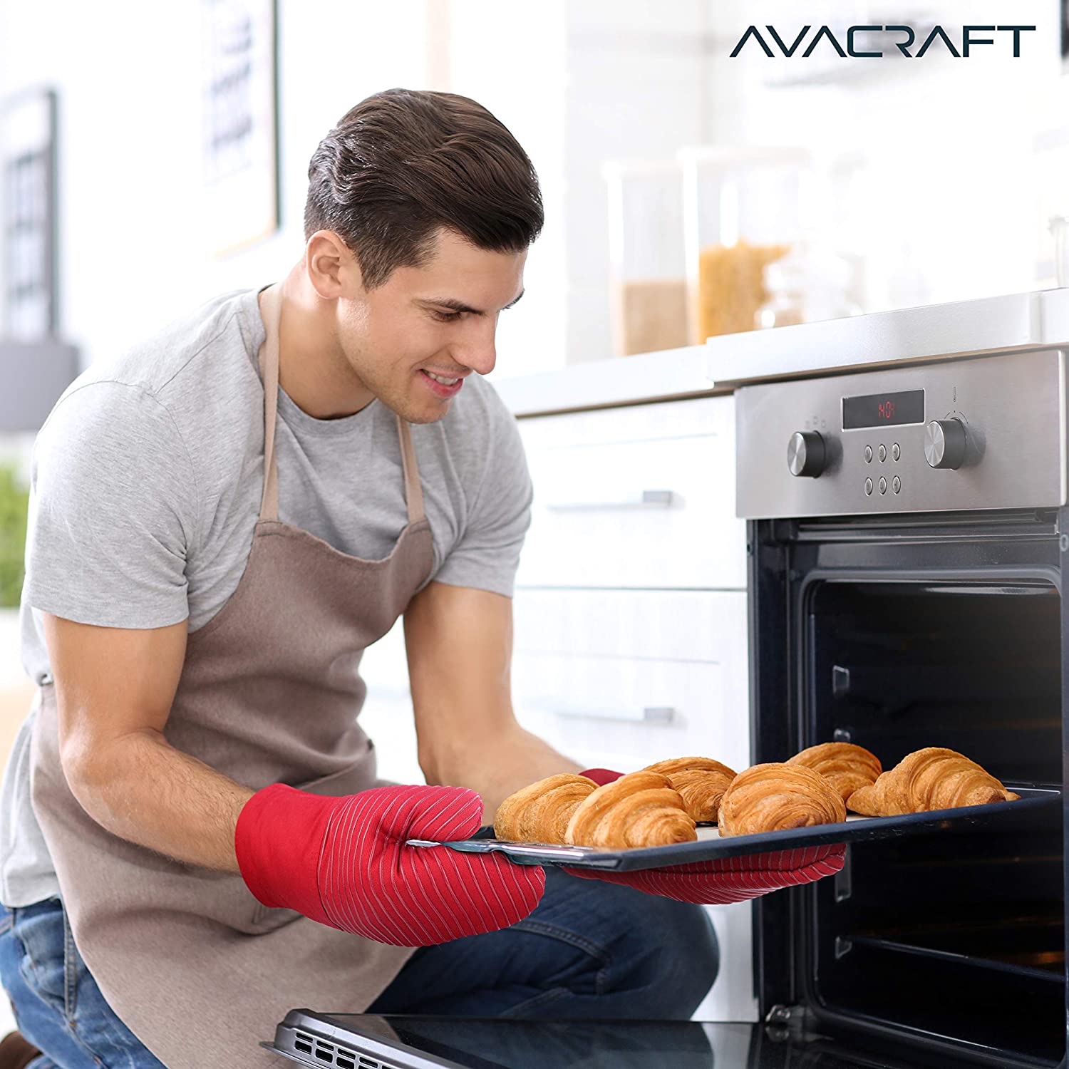 Oven Mitts Heat Resistant Thick Microwave High Temperature