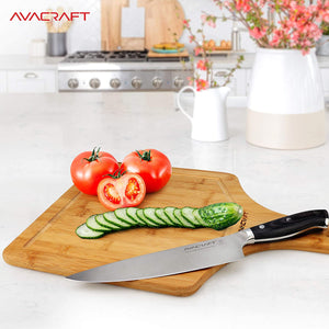 Bamboo Cutting Board Small Wood Board with Handle Build in Knife