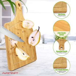 Large Bamboo Cutting Board - 17x12.5 inch Wood Cutting Board