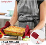 Load image into Gallery viewer, AVACRAFT Red Pot Holders Set,100% Cotton with Non-Slip Heat Resistant Silicone Design, Thick Terrycloth Interior, 500 F Heat Resistant (Red Pot Holder)
