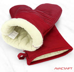 Load image into Gallery viewer, AVACRAFT Oven Mitts Pair, Flexible, 100% Cotton with Heat Resistant Food Grade Silicone, Thick Terrycloth Interior, 500 F Heat Resistant (Red Oven Mitts)
