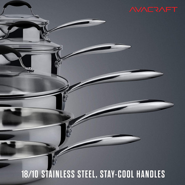  Stainless-Steel Kitchen Utensil Set - 10-piece premium