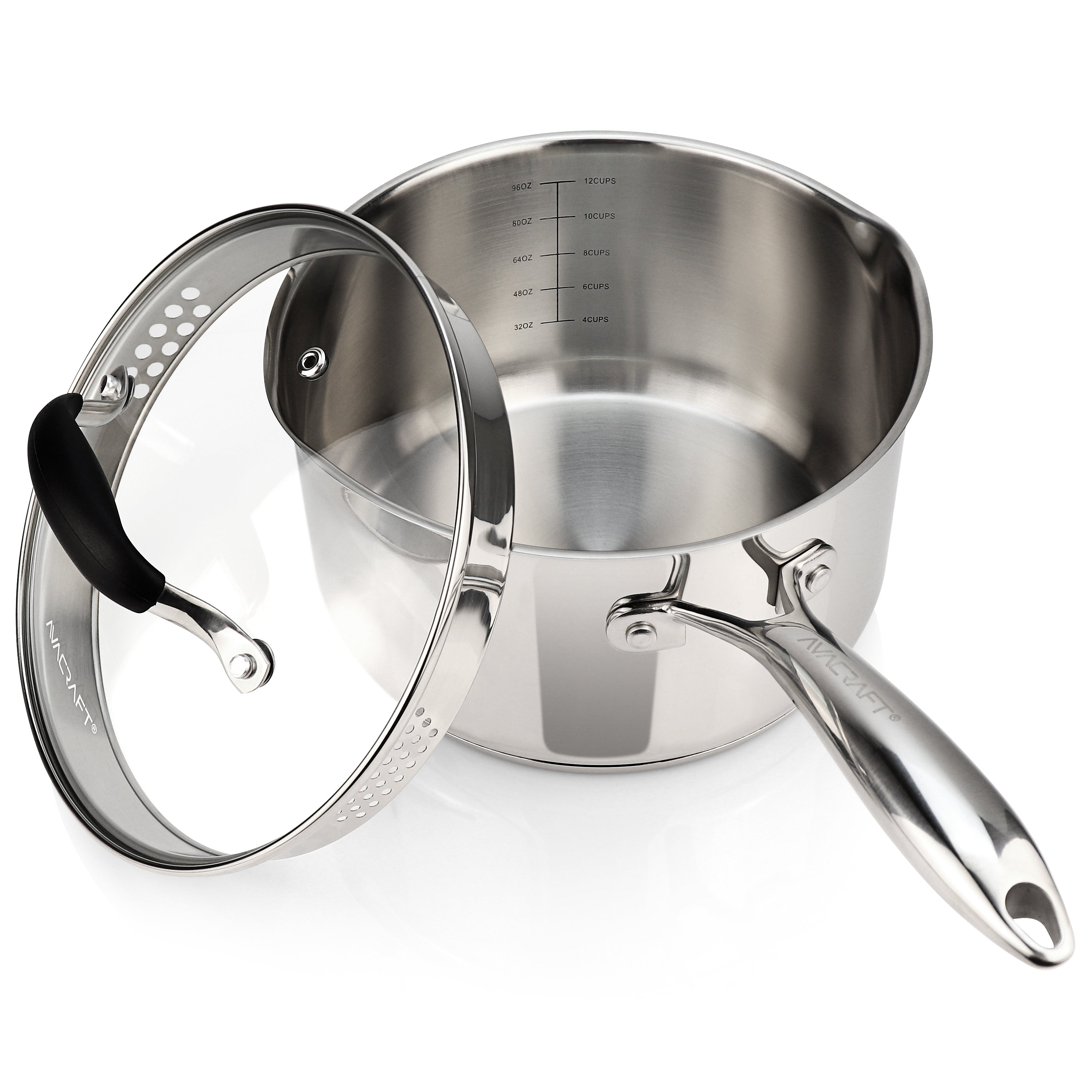 Rorence Stainless Steel Sauce pan: Saucepan with Pour Spouts, Capsule