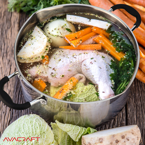 Stainless Steel Stockpot with Glass Strainer Lid