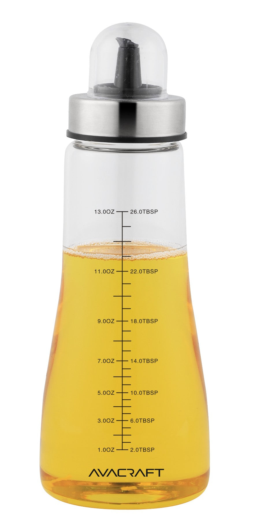 AVACRAFT Glass Olive Oil Dispenser Bottle with Leakproof Pour Spout and Measurement Marks on The Oil Container for Healthy