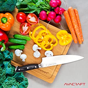 Bamboo Cheese Cutting Board Stainless Steel Cleaver Chef Set